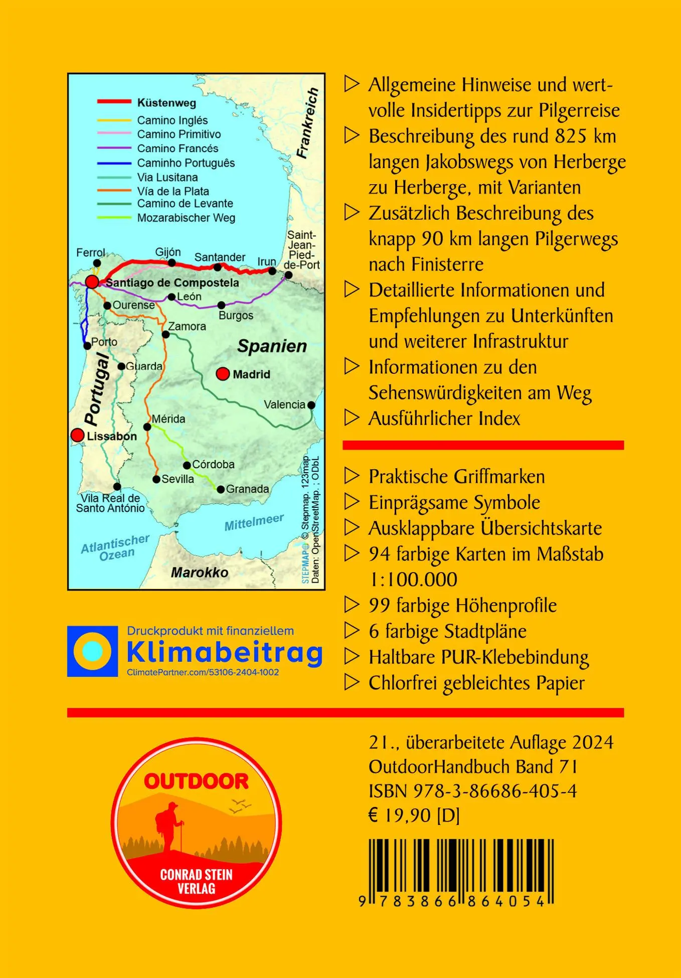 Rückseite: 9783866864054 | Spanien: Jakobsweg Küstenweg Camino de la Costa, Camino del Norte...