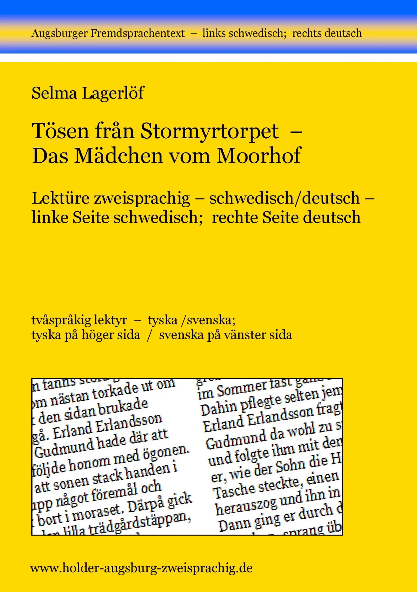 Cover: 9783943394054 | Tösen från Stormyrtorpet - Das Mädchen vom Moorhof | Lagerlöf (u. a.)