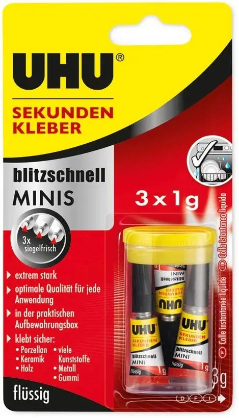 Cover: 4026700454154 | UHU Sekundenkleber Minis 3er Set | 3-45415 | 2020 | UHU