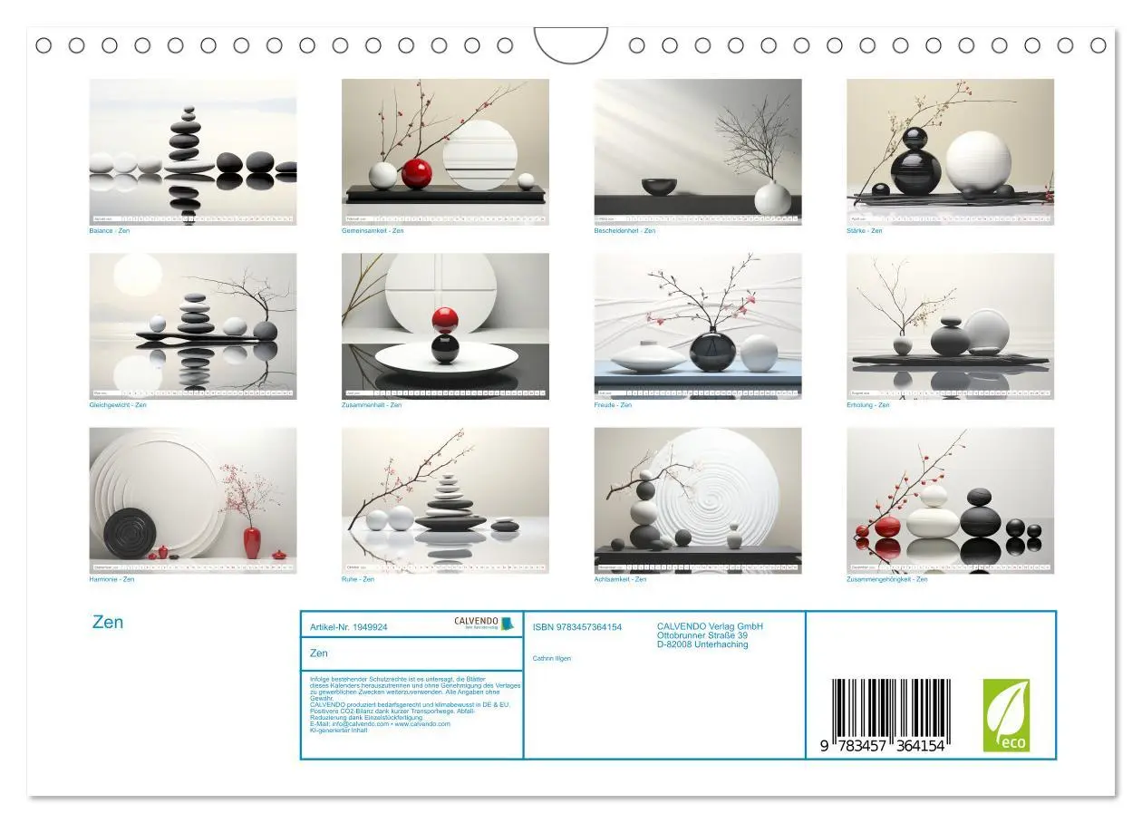 Bild: 9783457364154 | Zen (Wandkalender 2026 DIN A4 quer), CALVENDO Monatskalender | Illgen