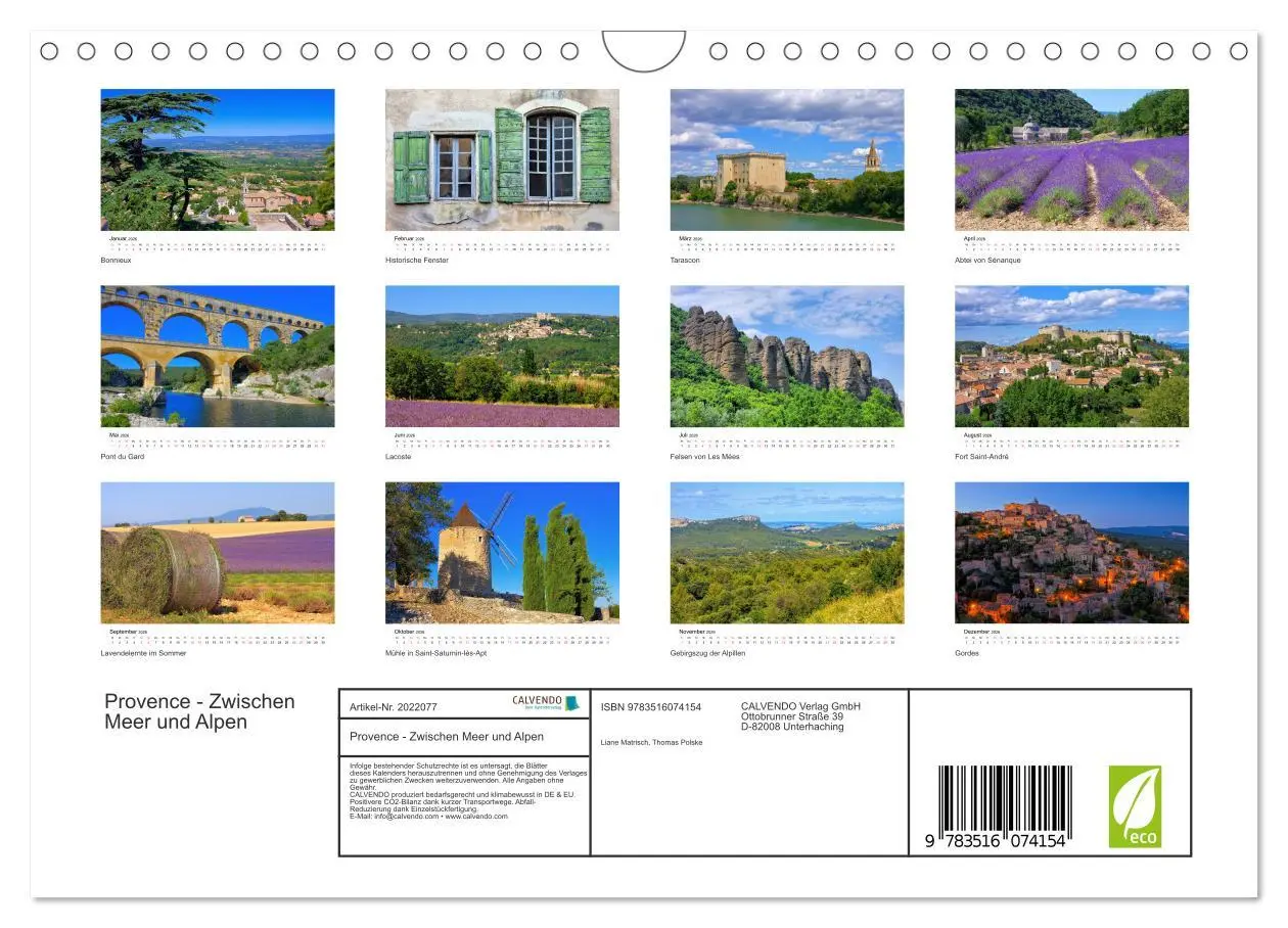 Bild: 9783516074154 | Provence - Zwischen Meer und Alpen (Wandkalender 2026 DIN A4 quer),...