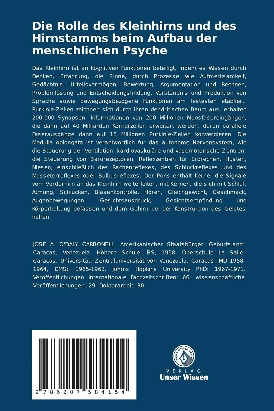 Rückseite: 9786207584154 | Die Rolle des Kleinhirns und des Hirnstamms beim Aufbau der...