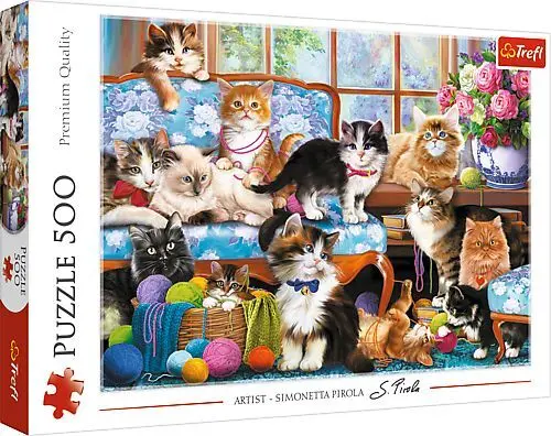 Cover: 5900511374254 | Puzzle 500 - Katzen Familie | Spiel | In Pappschachtel | 37425 | 2023
