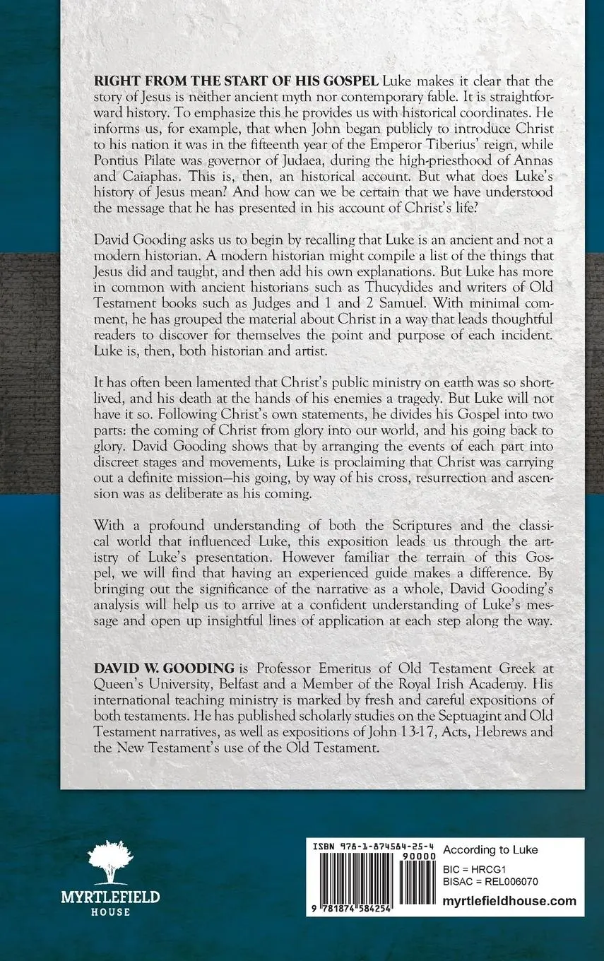 Rückseite: 9781874584254 | According to Luke | David Gooding | Buch | Englisch | 2013