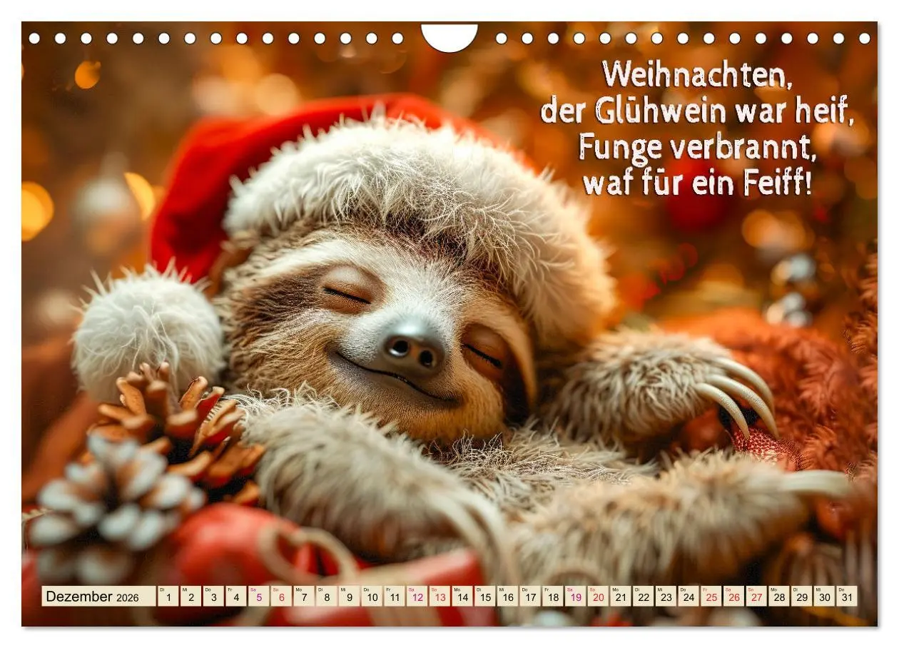 Bild: 9783457284254 | Faultier - Albtraum Sport (Wandkalender 2026 DIN A4 quer), CALVENDO...
