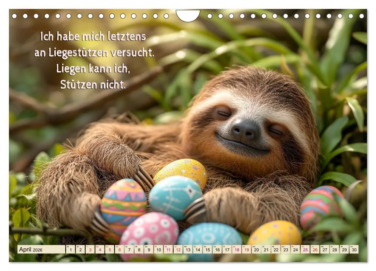 Bild: 9783457284254 | Faultier - Albtraum Sport (Wandkalender 2026 DIN A4 quer), CALVENDO...