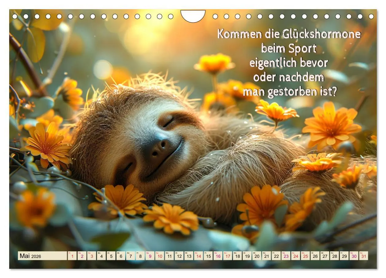 Bild: 9783457284254 | Faultier - Albtraum Sport (Wandkalender 2026 DIN A4 quer), CALVENDO...