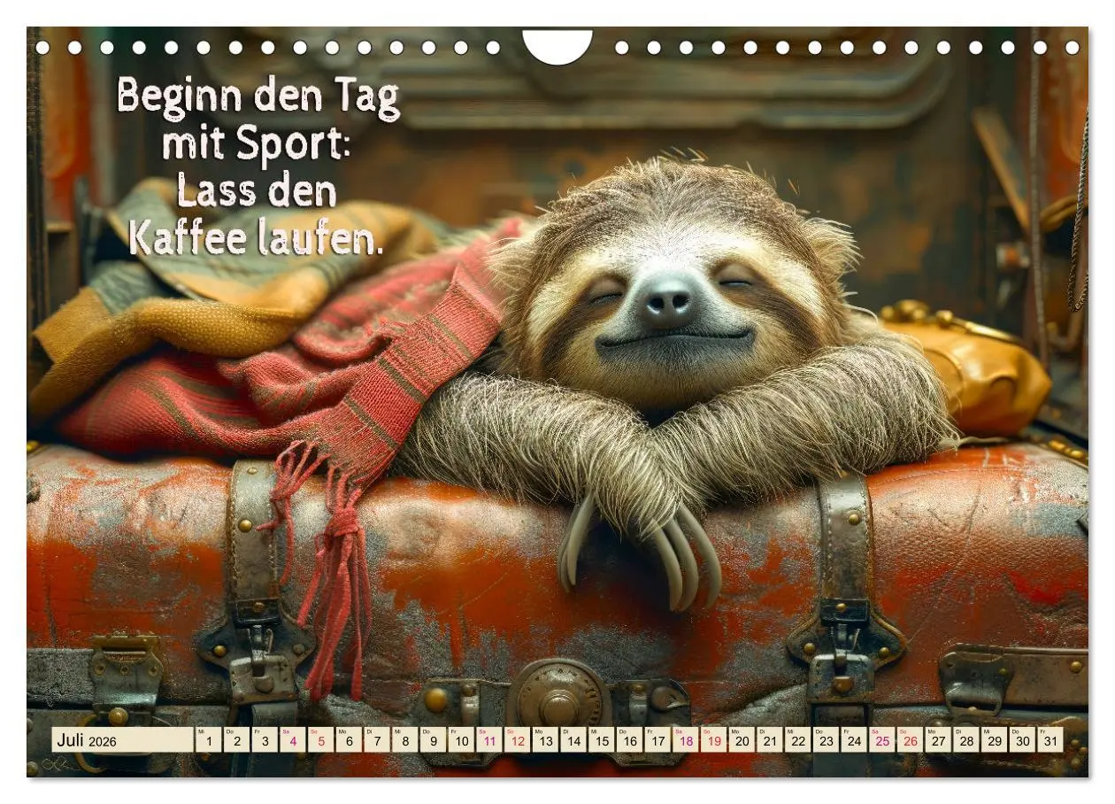 Bild: 9783457284254 | Faultier - Albtraum Sport (Wandkalender 2026 DIN A4 quer), CALVENDO...