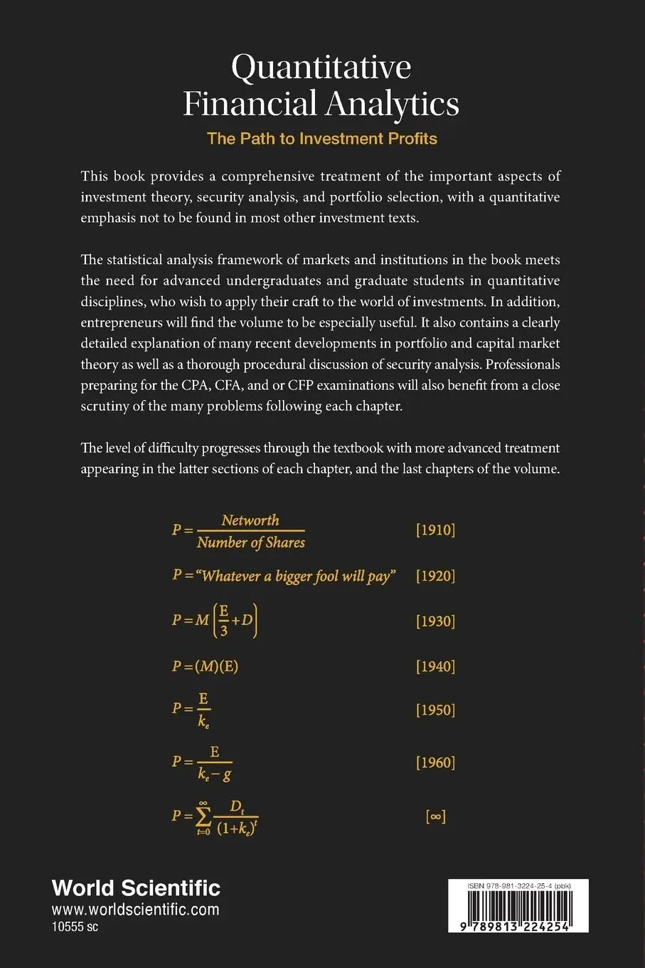 Rückseite: 9789813224254 | QUANTITATIVE FINANCIAL ANALYTICS | Edward E Williams &amp; John A Dobelman