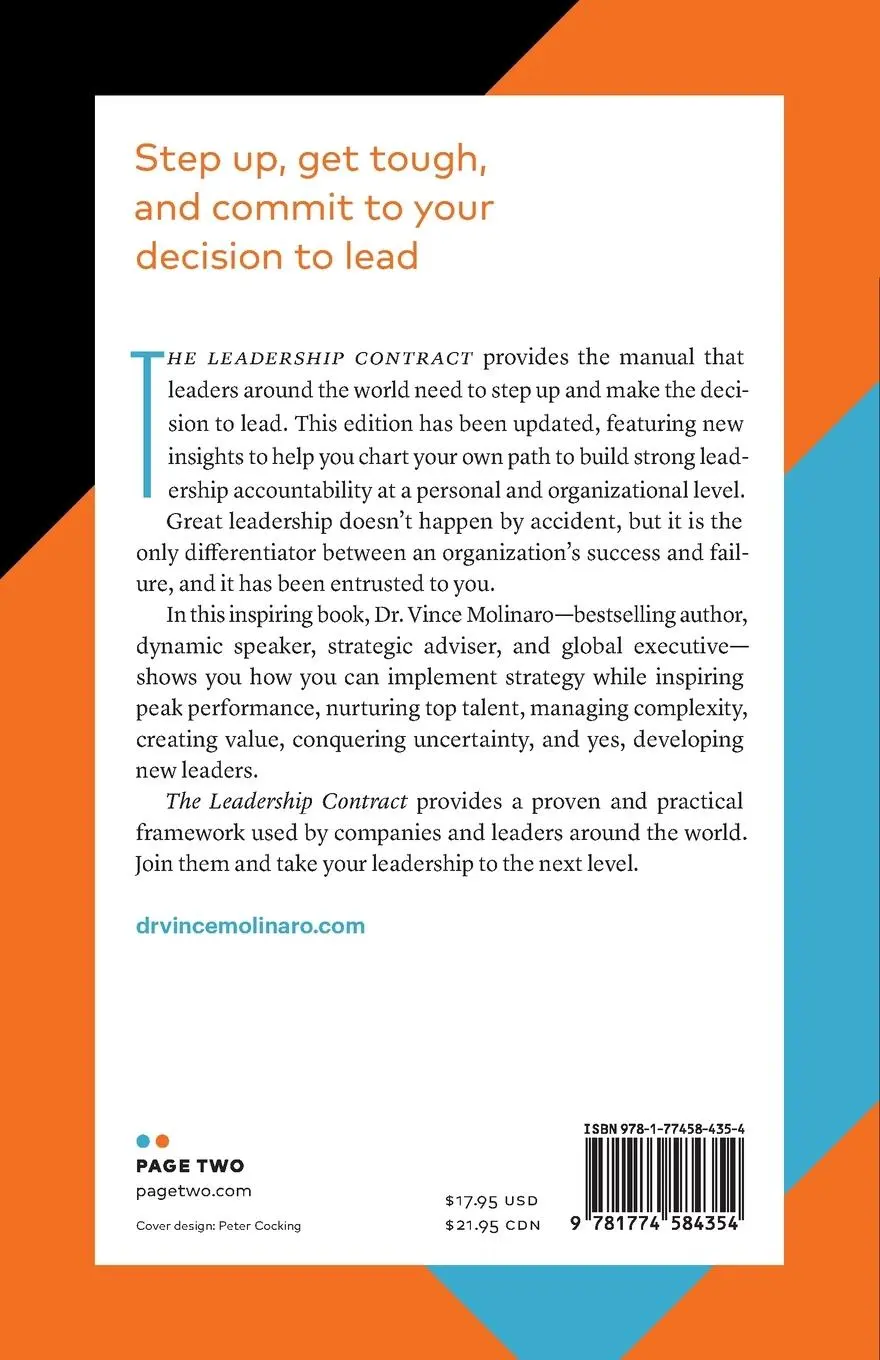 Rückseite: 9781774584354 | The Leadership Contract | Vince Molinaro | Taschenbuch | Englisch