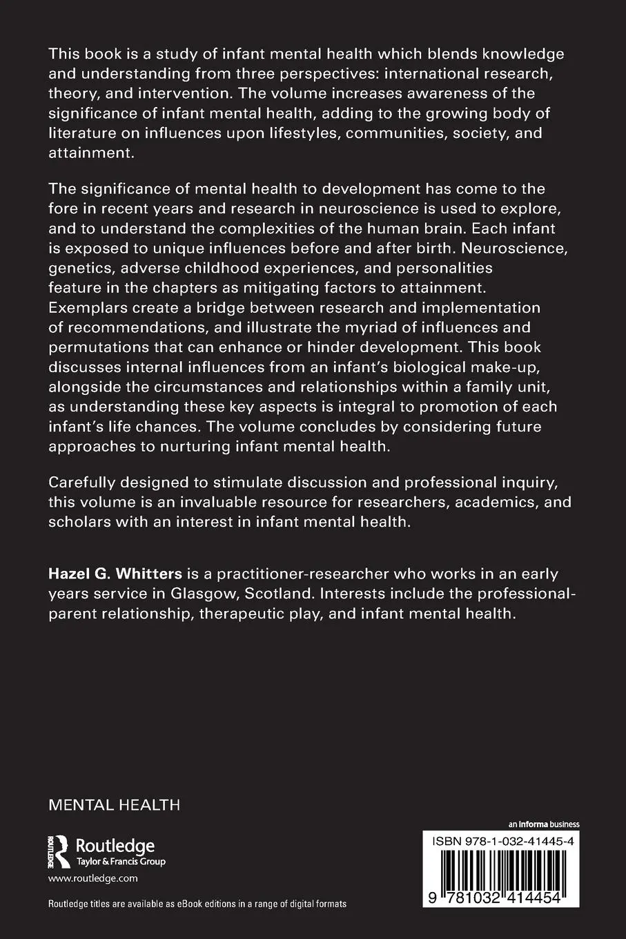 Rückseite: 9781032414454 | A Study into Infant Mental Health | Hazel G. Whitters | Taschenbuch