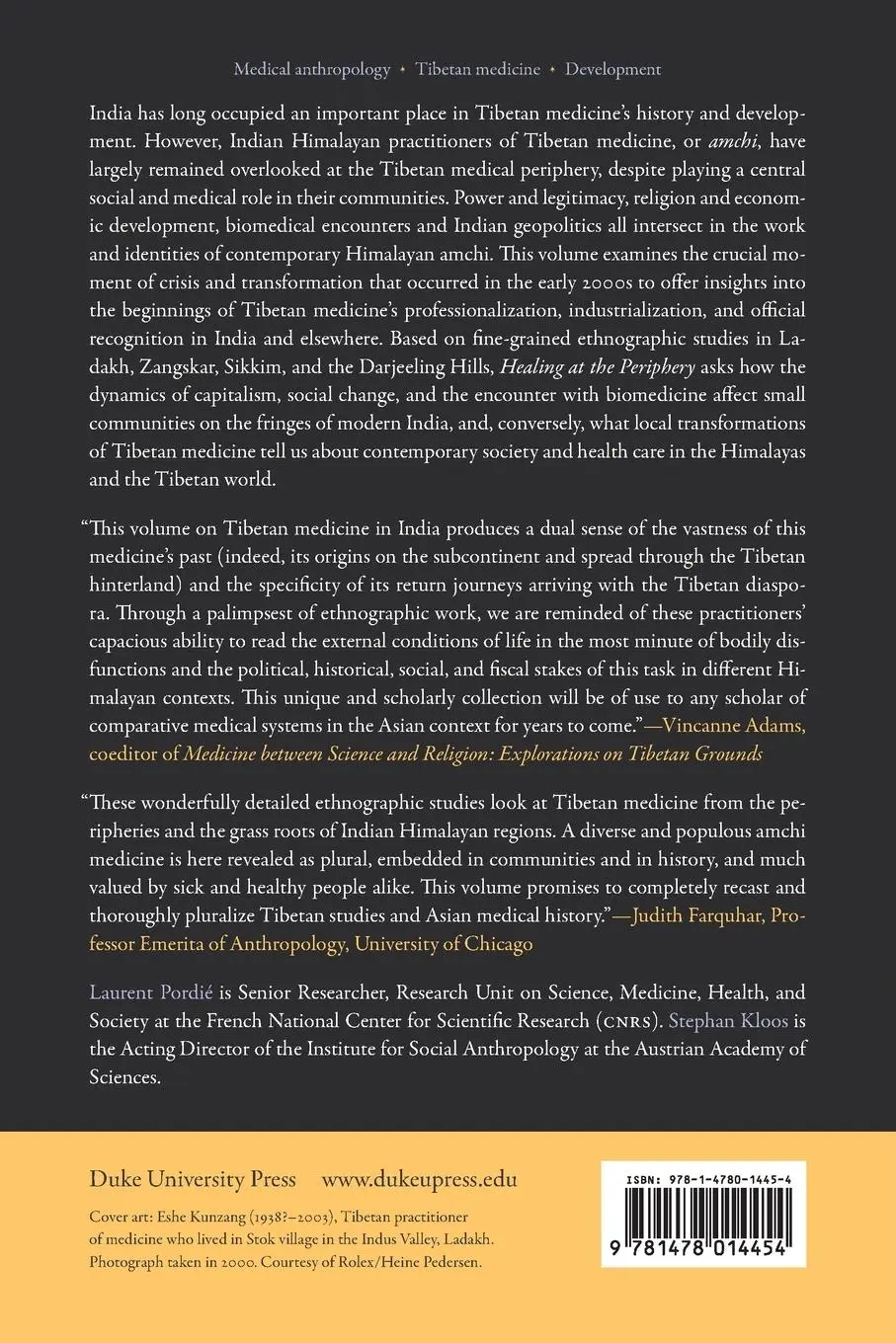 Rückseite: 9781478014454 | Healing at the Periphery | Ethnographies of Tibetan Medicine in India