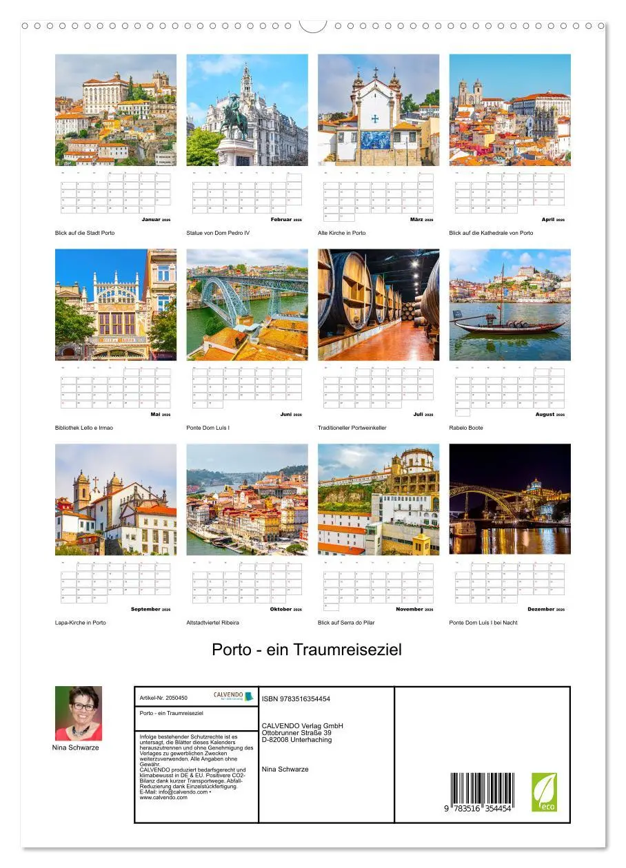 Bild: 9783516354454 | Porto - ein Traumreiseziel (hochwertiger Premium Wandkalender 2026...