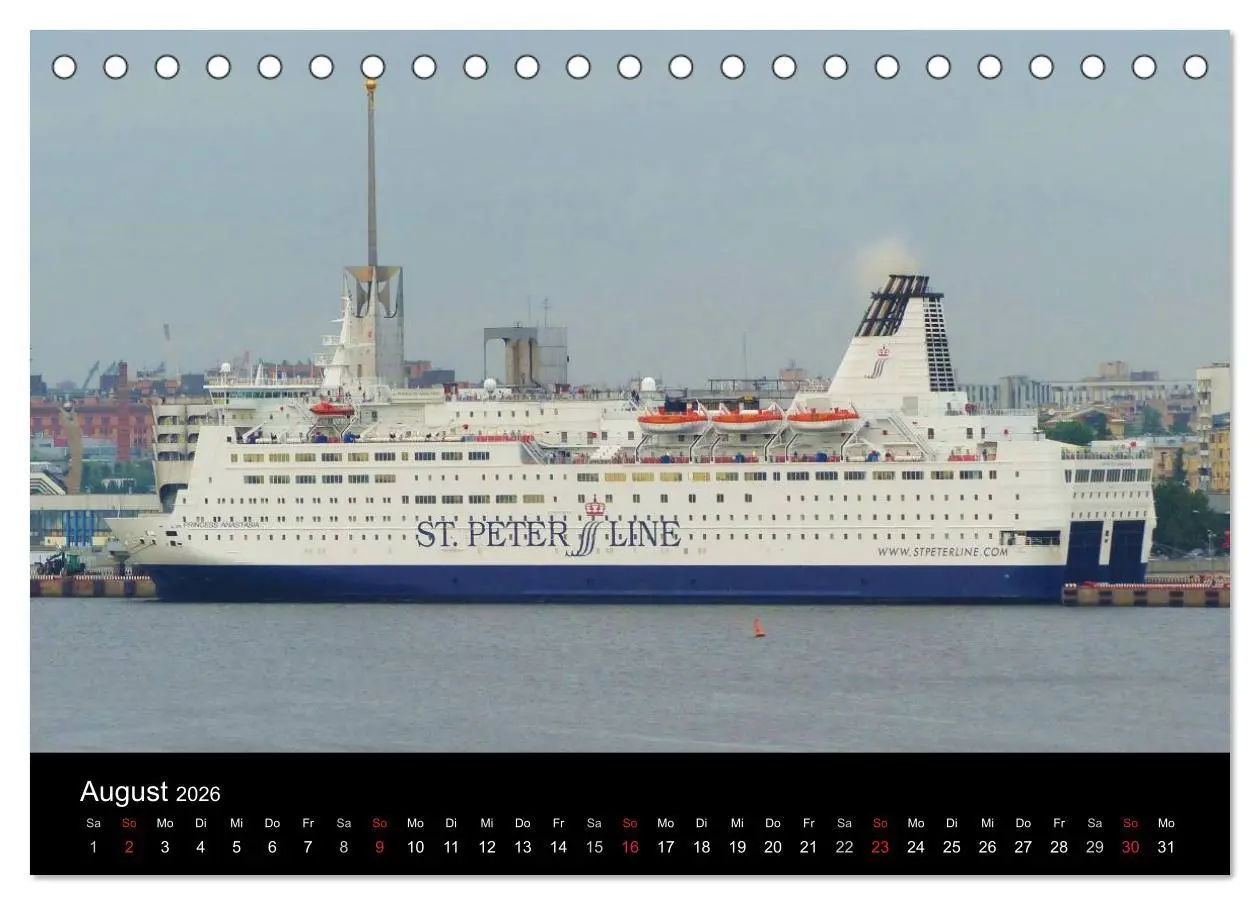 Bild: 9783516034554 | Ostseefähren (Tischkalender 2026 DIN A5 quer), CALVENDO Monatskalender