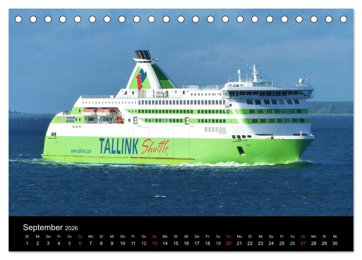 Bild: 9783516034554 | Ostseefähren (Tischkalender 2026 DIN A5 quer), CALVENDO Monatskalender