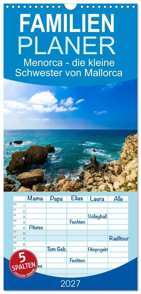 Cover: 9783594324554 | Familienplaner 2027 - Menorca - die kleine Schwester von Mallorca...