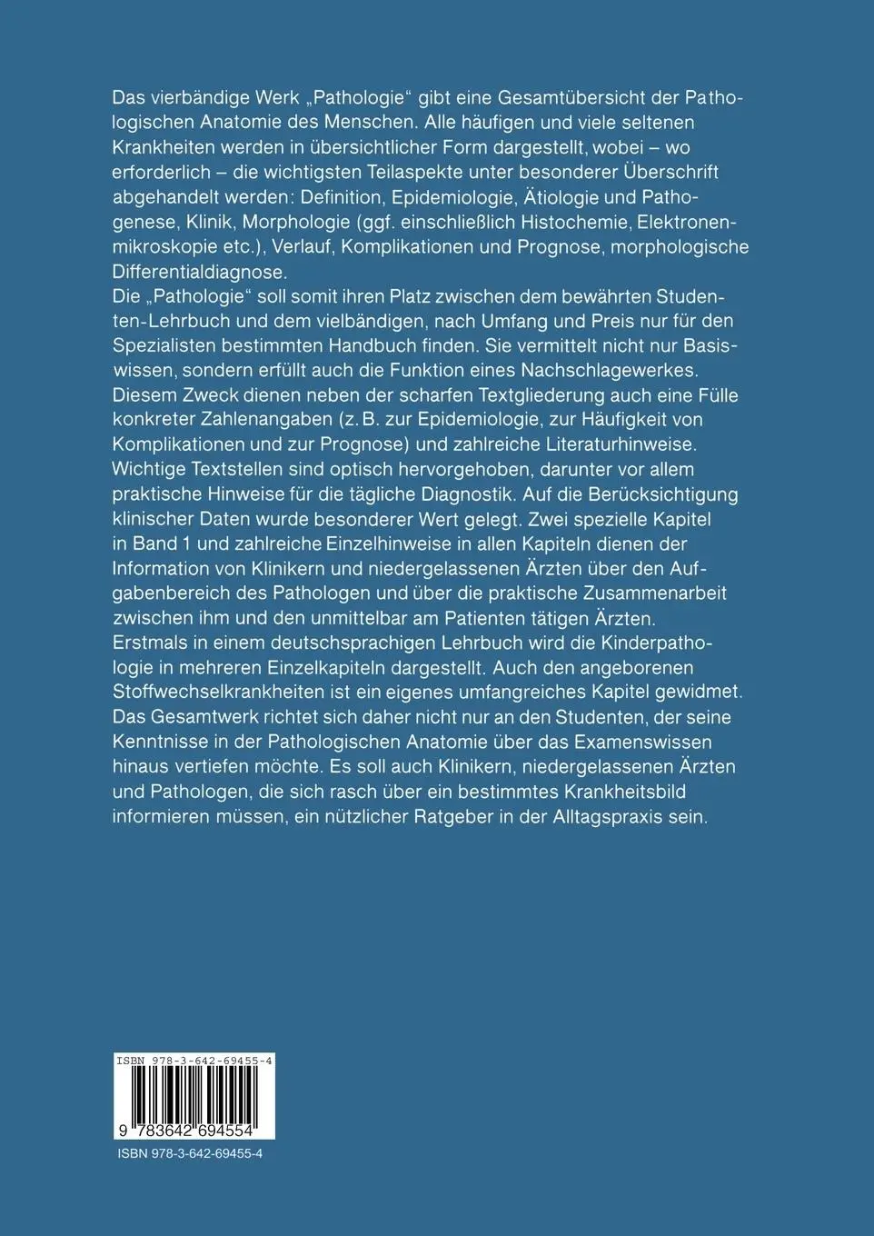 Rückseite: 9783642694554 | Pathologie: Ein Lehr- und Nachschlagebuch | W. Remmele | Taschenbuch