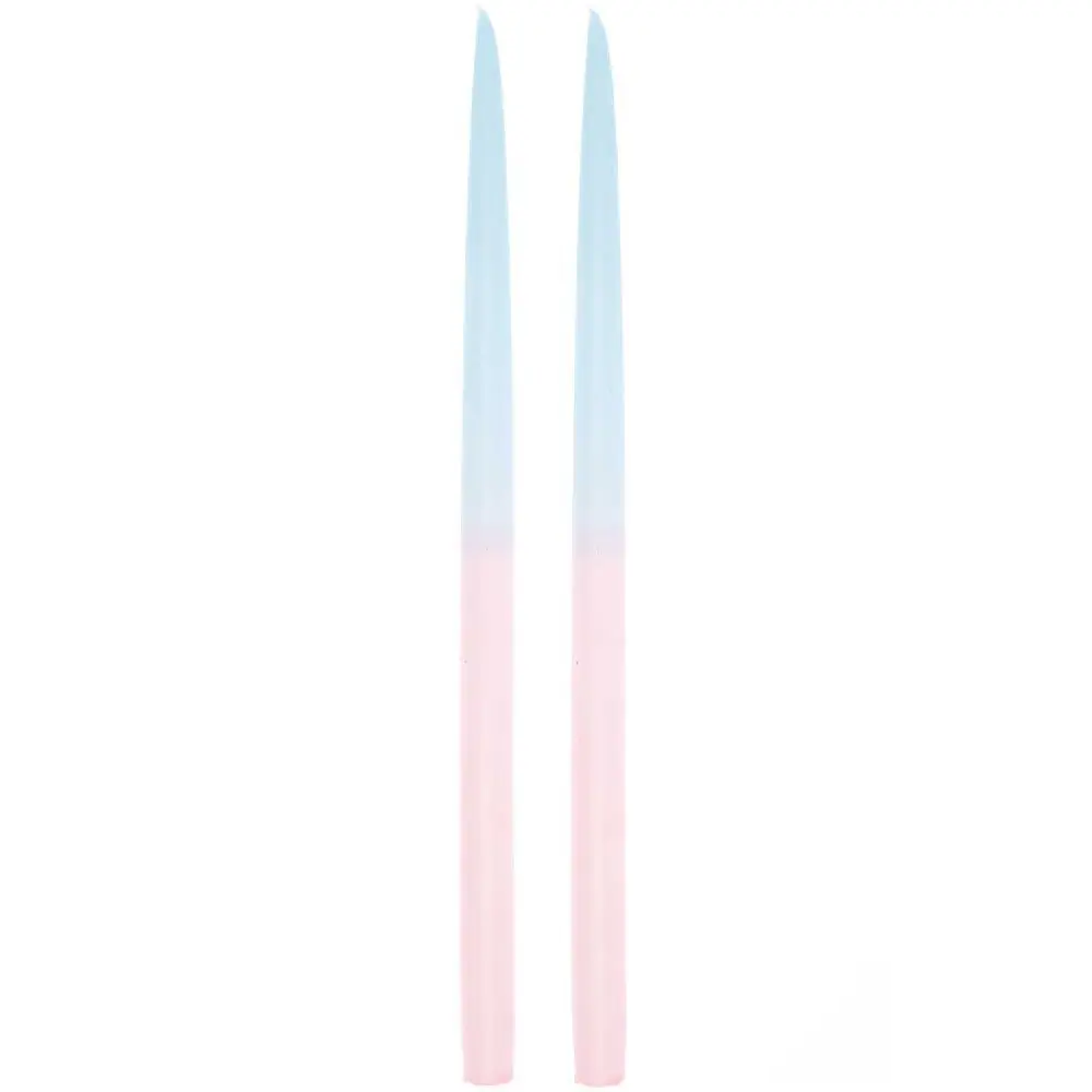 Spitzkerzen 28 cm, Dip Dye, Blau/Rosa