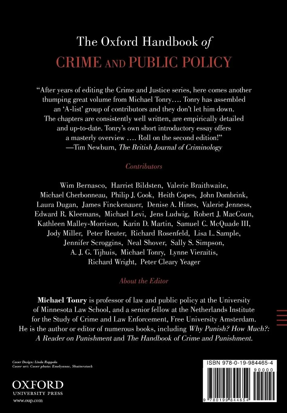 Rückseite: 9780199844654 | The Oxford Handbook of Crime and Public Policy | Michael Tonry | Buch