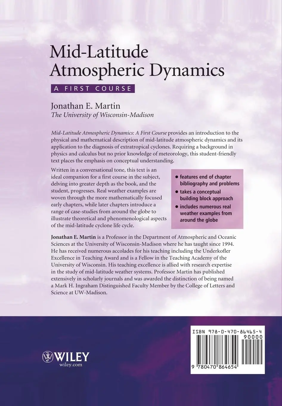 Rückseite: 9780470864654 | Mid-Latitude Atmospheric Dynamics | A First Course | Martin | Buch