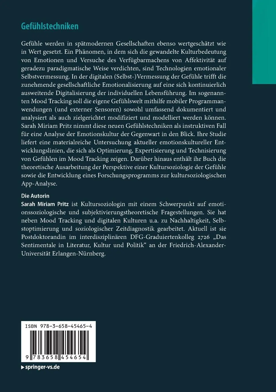 Rückseite: 9783658454654 | Gefühlstechniken | Eine Kultursoziologie emotionaler Selbstvermessung