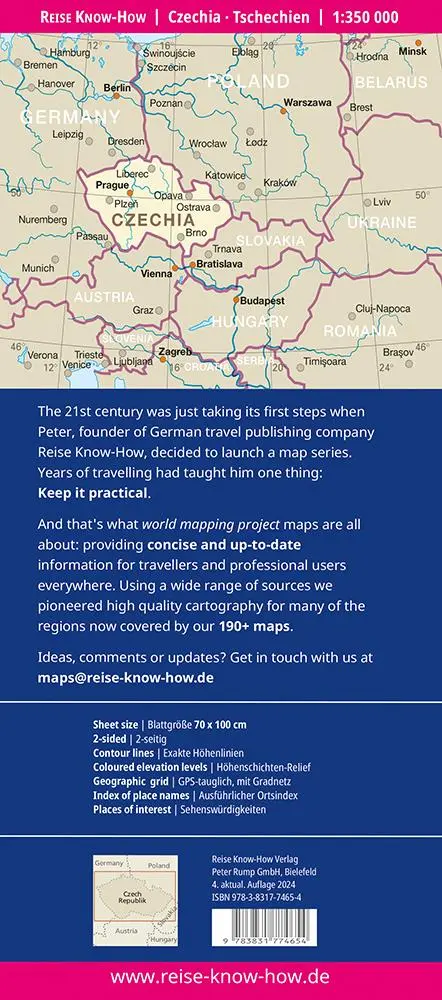 Rückseite: 9783831774654 | Reise Know-How Tschechien / Czechia (1:350.000) | (Land-)Karte | 2 S.