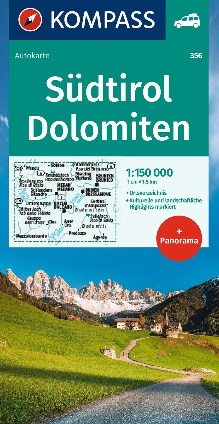 Cover: 9783991544654 | KOMPASS Autokarte Südtirol, Dolomiten, South Tyrol, Dolomites...