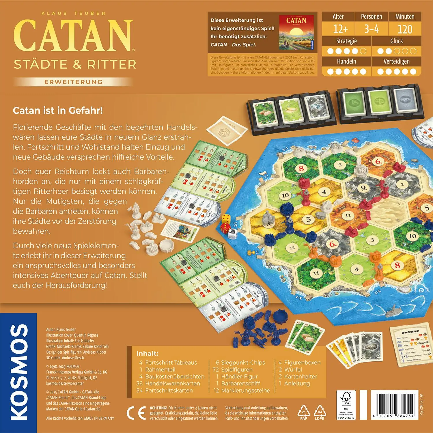 Rückseite: 4002051684754 | CATAN - Städte &amp; Ritter | Spiel | Klaus Teuber | Spiel | 684754 | 2025