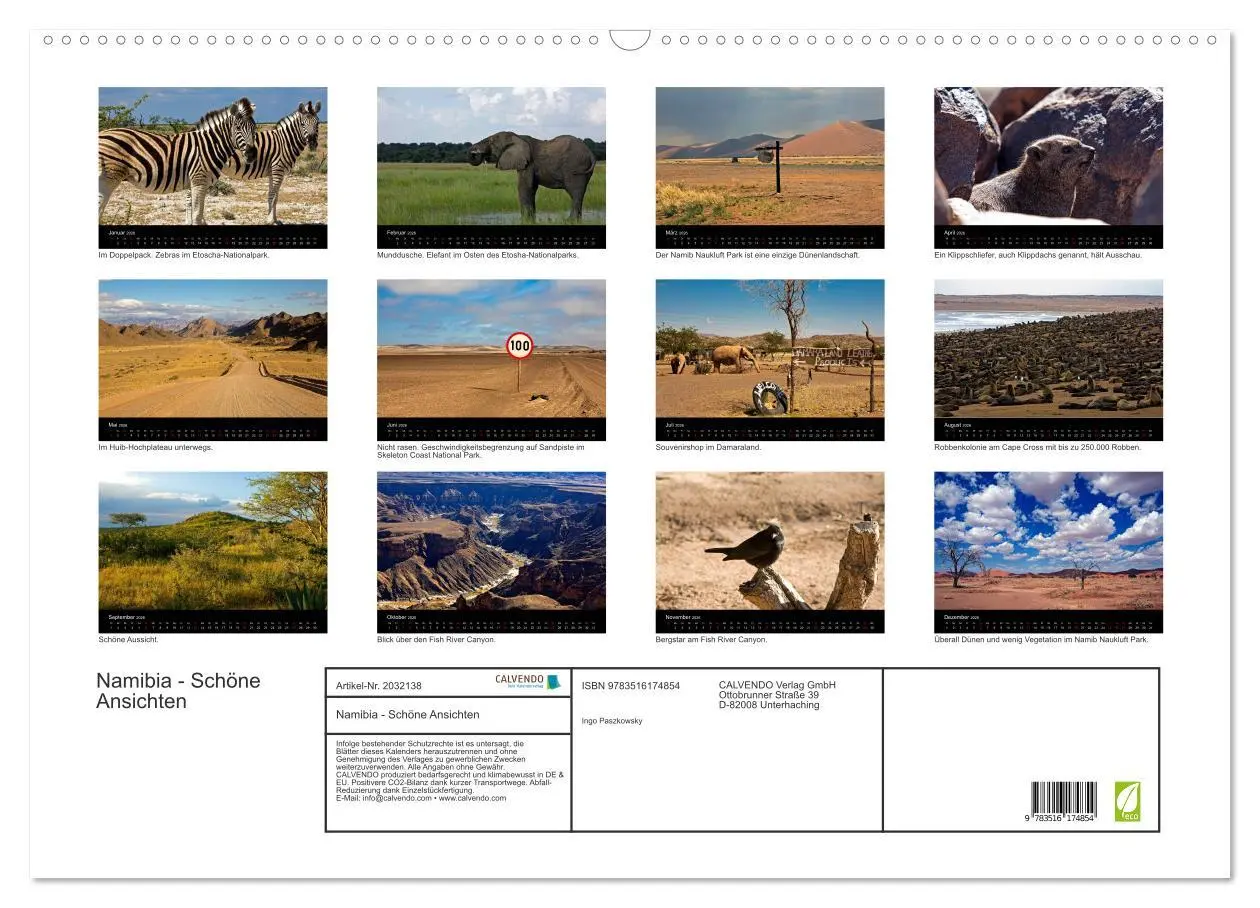 Bild: 9783516174854 | Namibia - Schöne Ansichten (Wandkalender 2026 DIN A2 quer),...