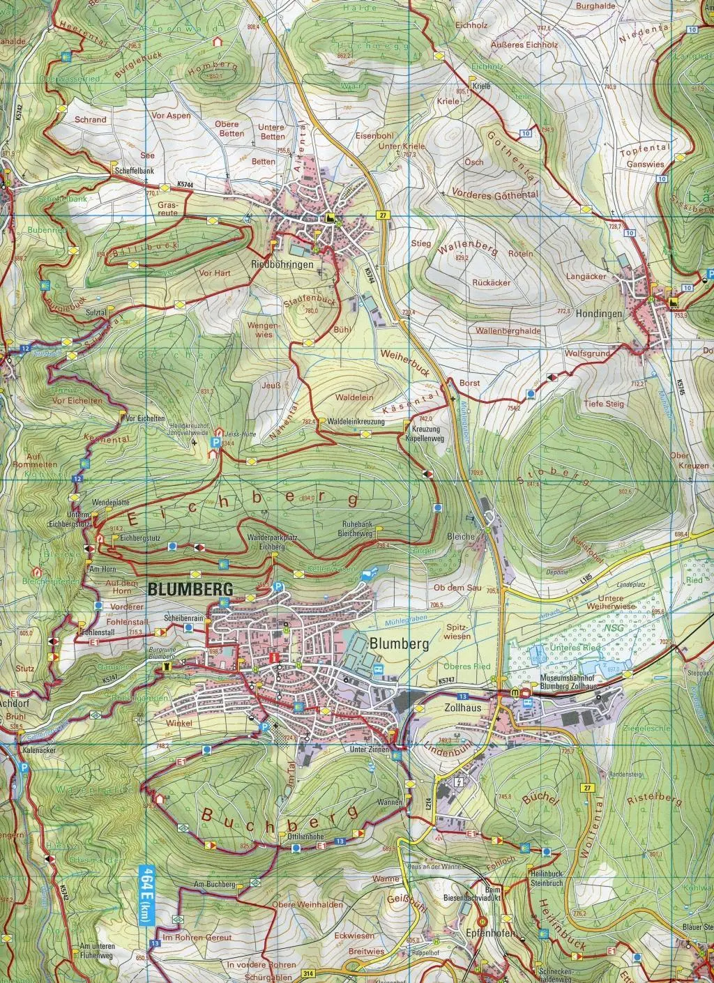 Bild: 9783863984854 | Blumberg 1 : 25 000 | Wutachschlucht, Donaueschingen | (Land-)Karte