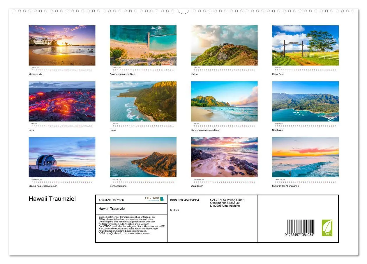 Bild: 9783457384954 | Hawaii Traumziel (hochwertiger Premium Wandkalender 2026 DIN A2...