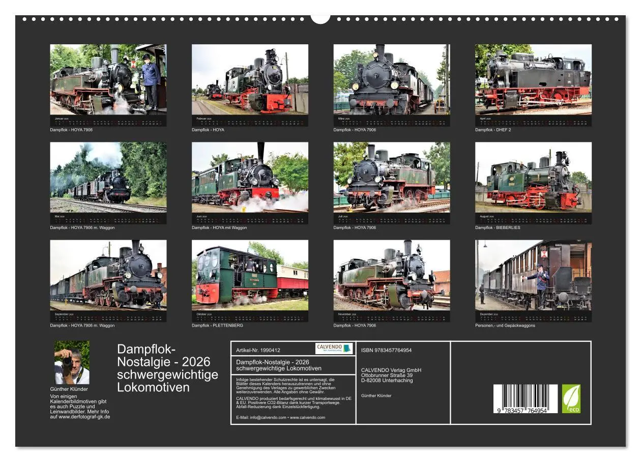 Bild: 9783457764954 | Dampflok-Nostalgie - 2026 schwergewichtige Lokomotiven...