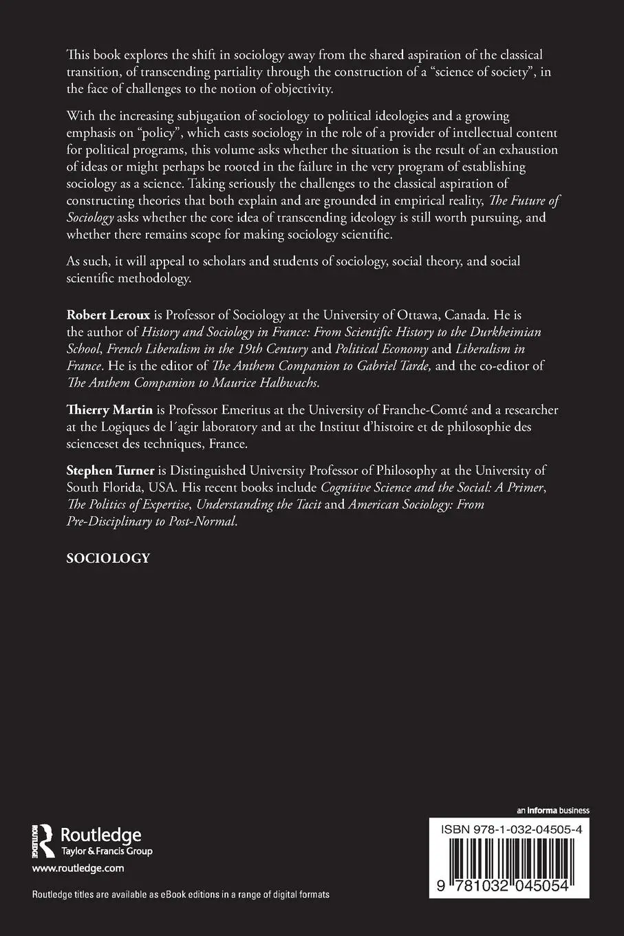 Rückseite: 9781032045054 | The Future of Sociology | Ideology or Objective Social Science? | Buch