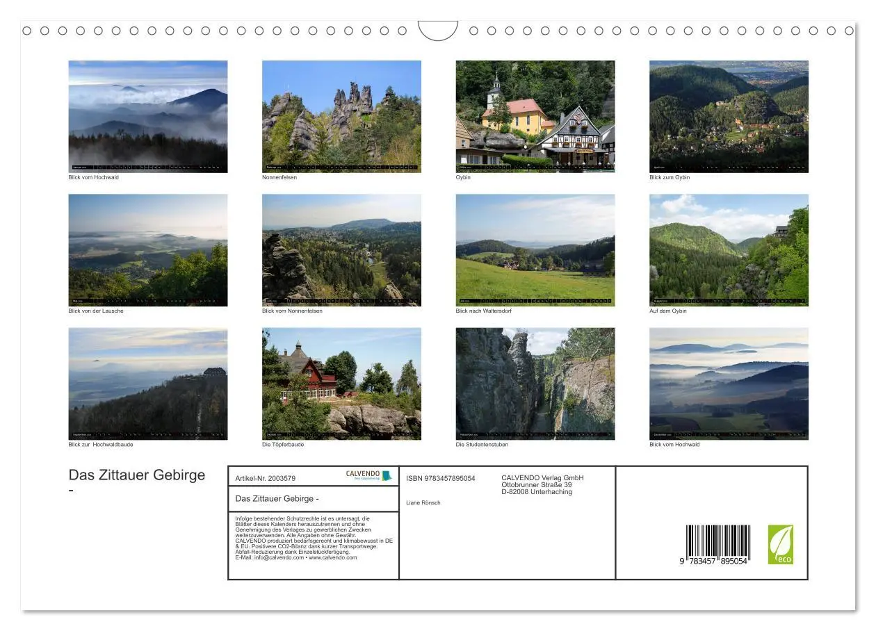 Bild: 9783457895054 | Das Zittauer Gebirge - (Wandkalender 2026 DIN A3 quer), CALVENDO...