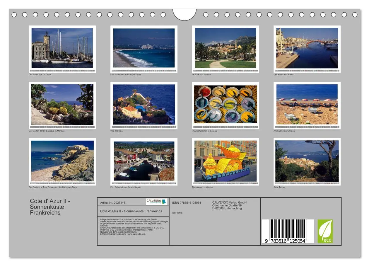 Bild: 9783516125054 | Cote d' Azur II - Sonnenküste Frankreichs (Wandkalender 2026 DIN A4...