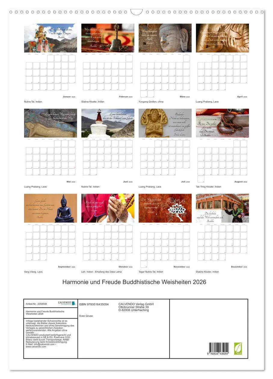 Bild: 9783516435054 | Harmonie und Freude Buddhistische Weisheiten 2026 (Wandkalender...
