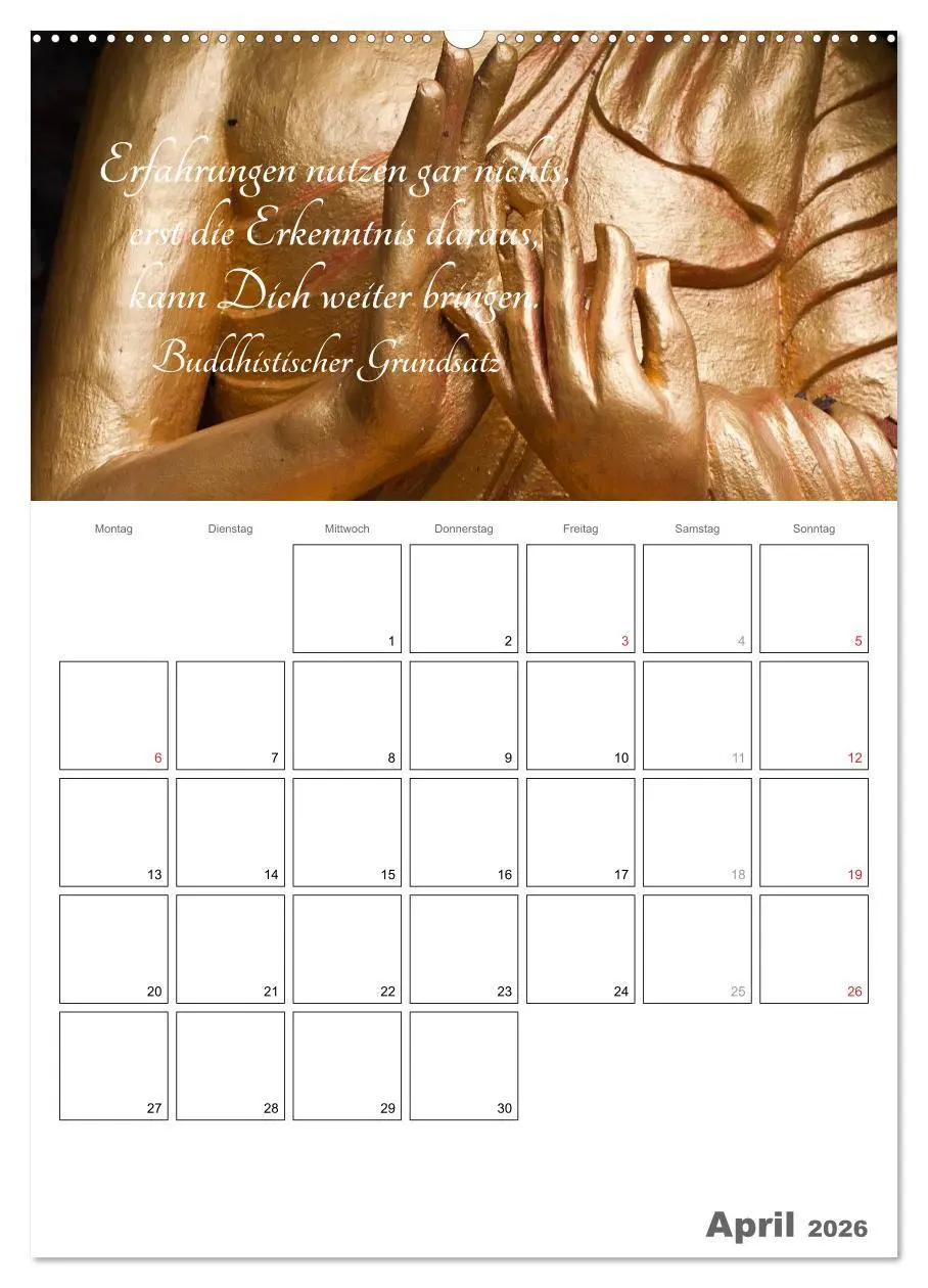 Bild: 9783516435054 | Harmonie und Freude Buddhistische Weisheiten 2026 (Wandkalender...