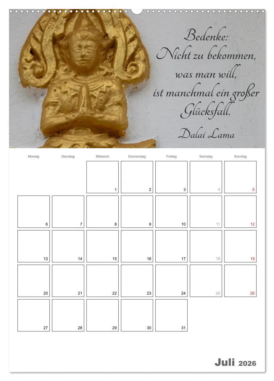 Bild: 9783516435054 | Harmonie und Freude Buddhistische Weisheiten 2026 (Wandkalender...