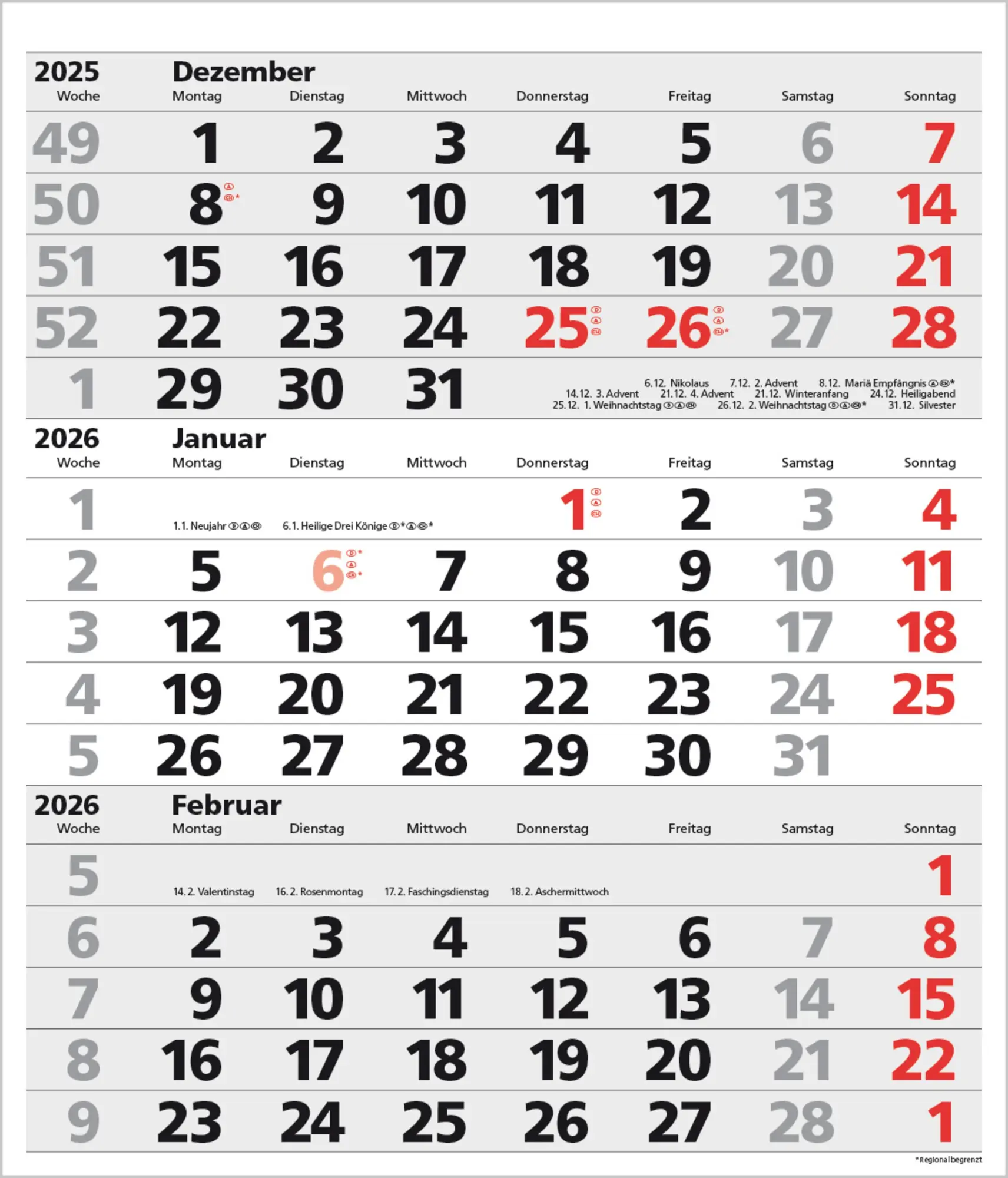 Cover: 9783731885054 | 3-Monats-Planer XL Comfort 2026 | Verlag Korsch | Kalender | 12 S.