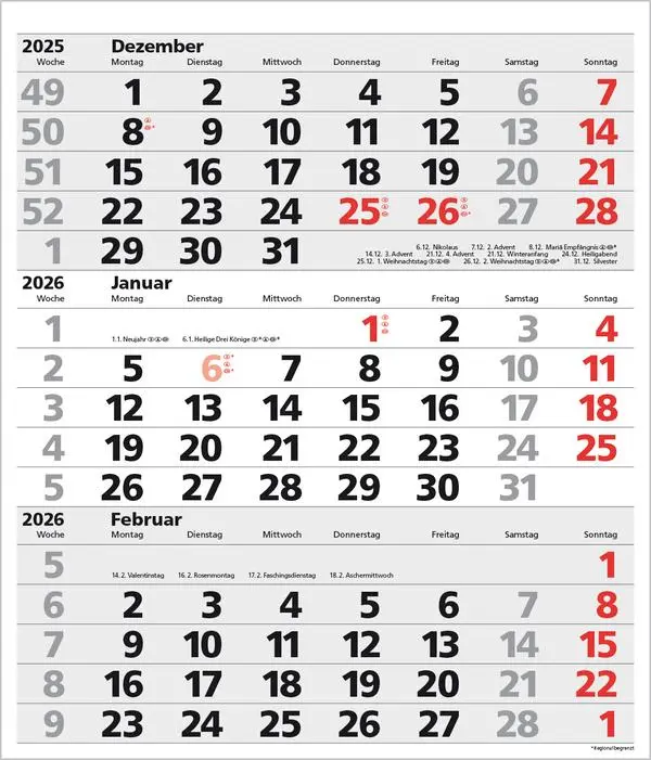Bild: 9783731885054 | 3-Monats-Planer XL Comfort 2026 | Verlag Korsch | Kalender | 12 S.
