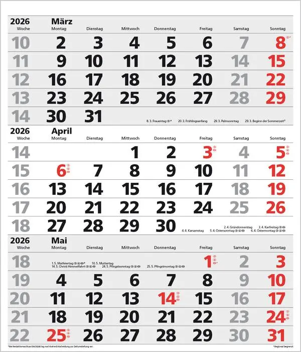 Bild: 9783731885054 | 3-Monats-Planer XL Comfort 2026 | Verlag Korsch | Kalender | 12 S.