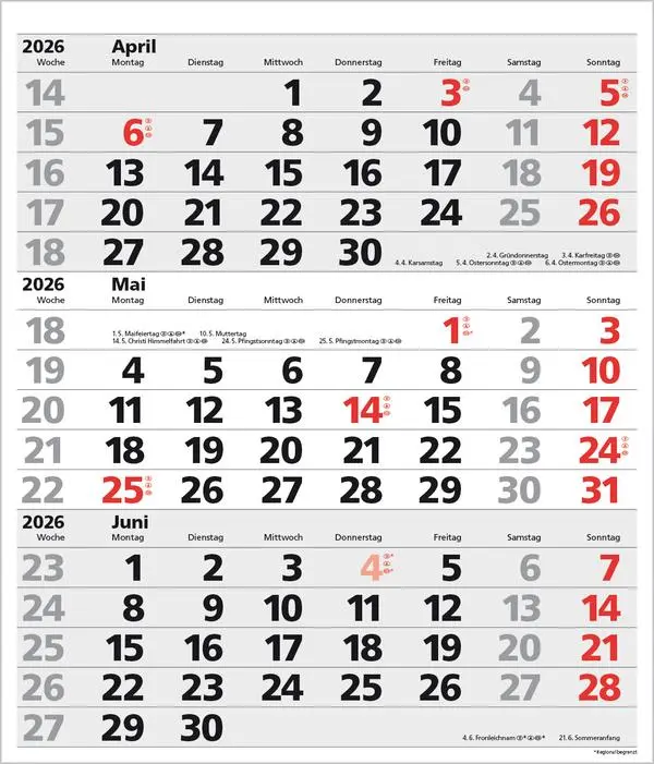 Bild: 9783731885054 | 3-Monats-Planer XL Comfort 2026 | Verlag Korsch | Kalender | 12 S.