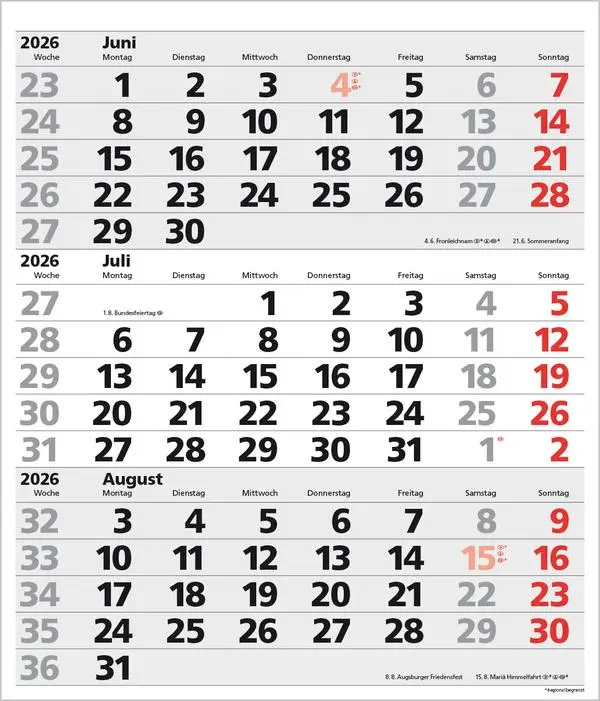 Bild: 9783731885054 | 3-Monats-Planer XL Comfort 2026 | Verlag Korsch | Kalender | 12 S.