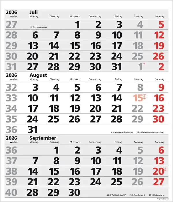 Bild: 9783731885054 | 3-Monats-Planer XL Comfort 2026 | Verlag Korsch | Kalender | 12 S.