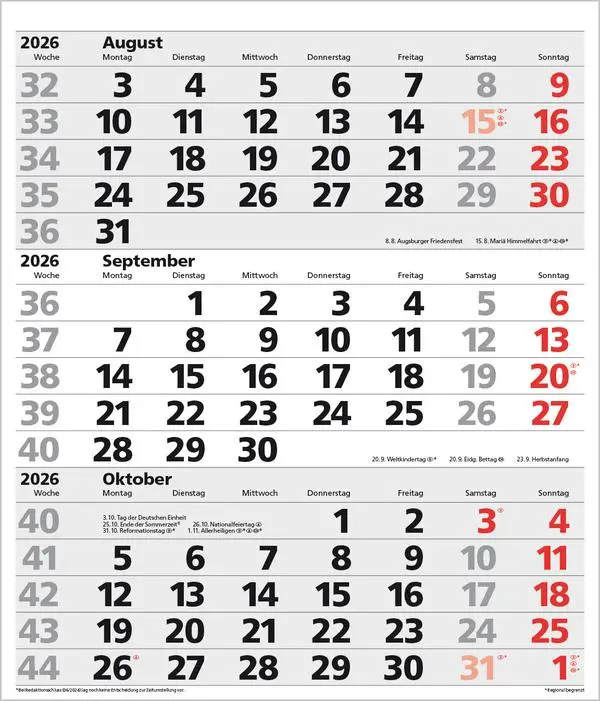 Bild: 9783731885054 | 3-Monats-Planer XL Comfort 2026 | Verlag Korsch | Kalender | 12 S.