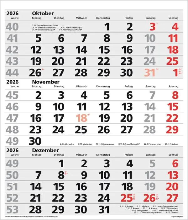 Bild: 9783731885054 | 3-Monats-Planer XL Comfort 2026 | Verlag Korsch | Kalender | 12 S.