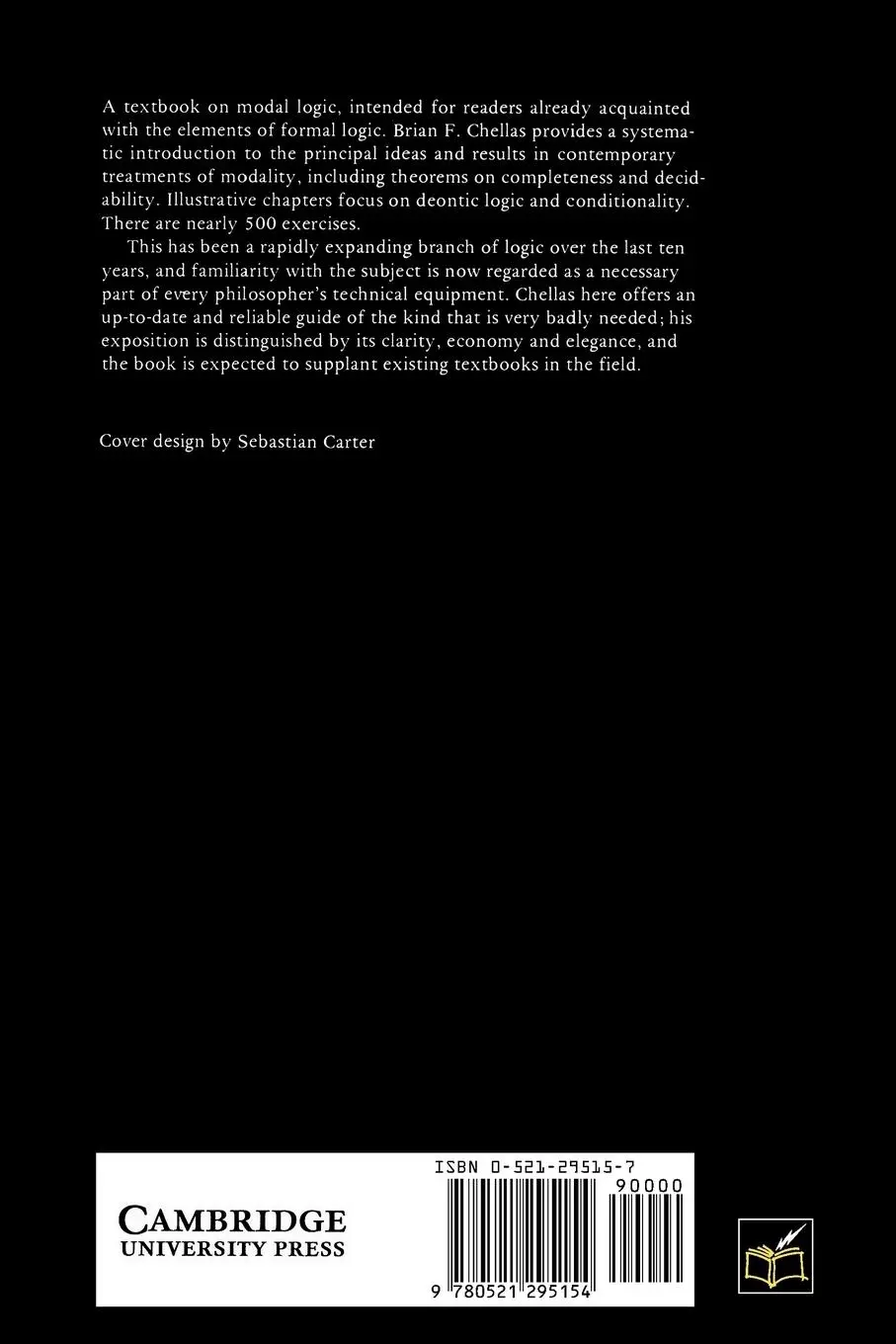 Rückseite: 9780521295154 | Modal Logic | An Introduction | Brian F. Chellas | Taschenbuch | 1980