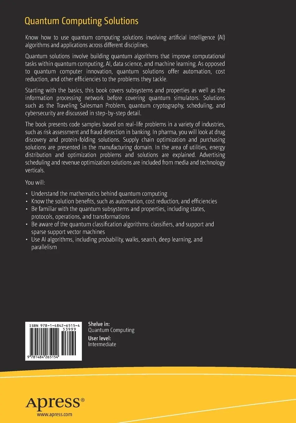 Rückseite: 9781484265154 | Quantum Computing Solutions | Bhagvan Kommadi | Taschenbuch | xvii