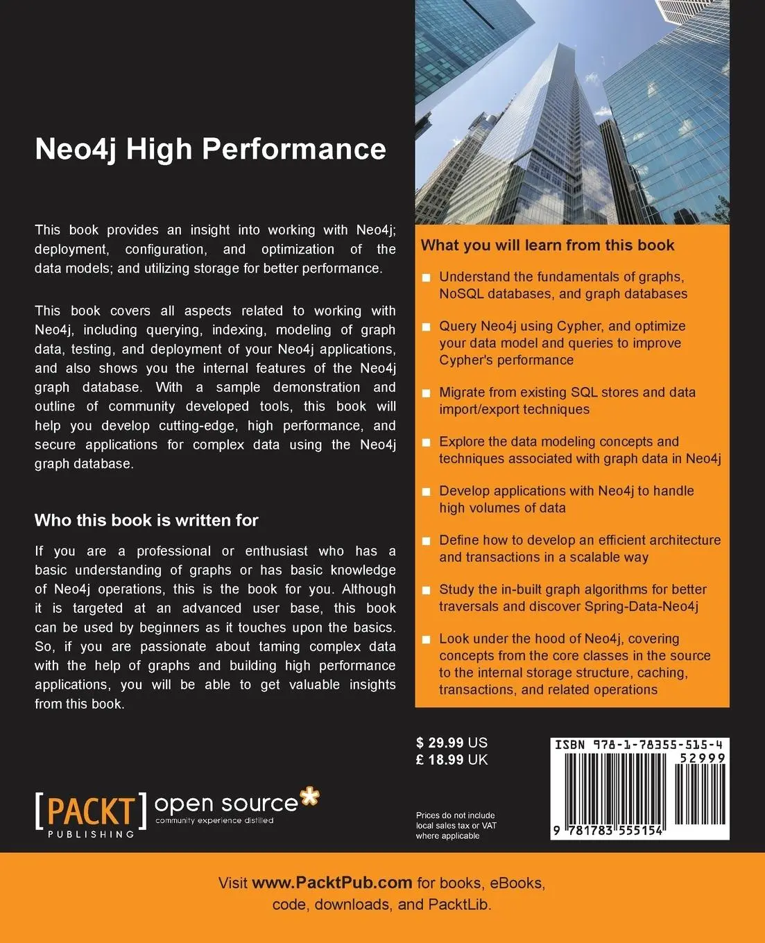 Rückseite: 9781783555154 | Neo4j High Performance | Sonal Raj | Taschenbuch | Englisch | 2015