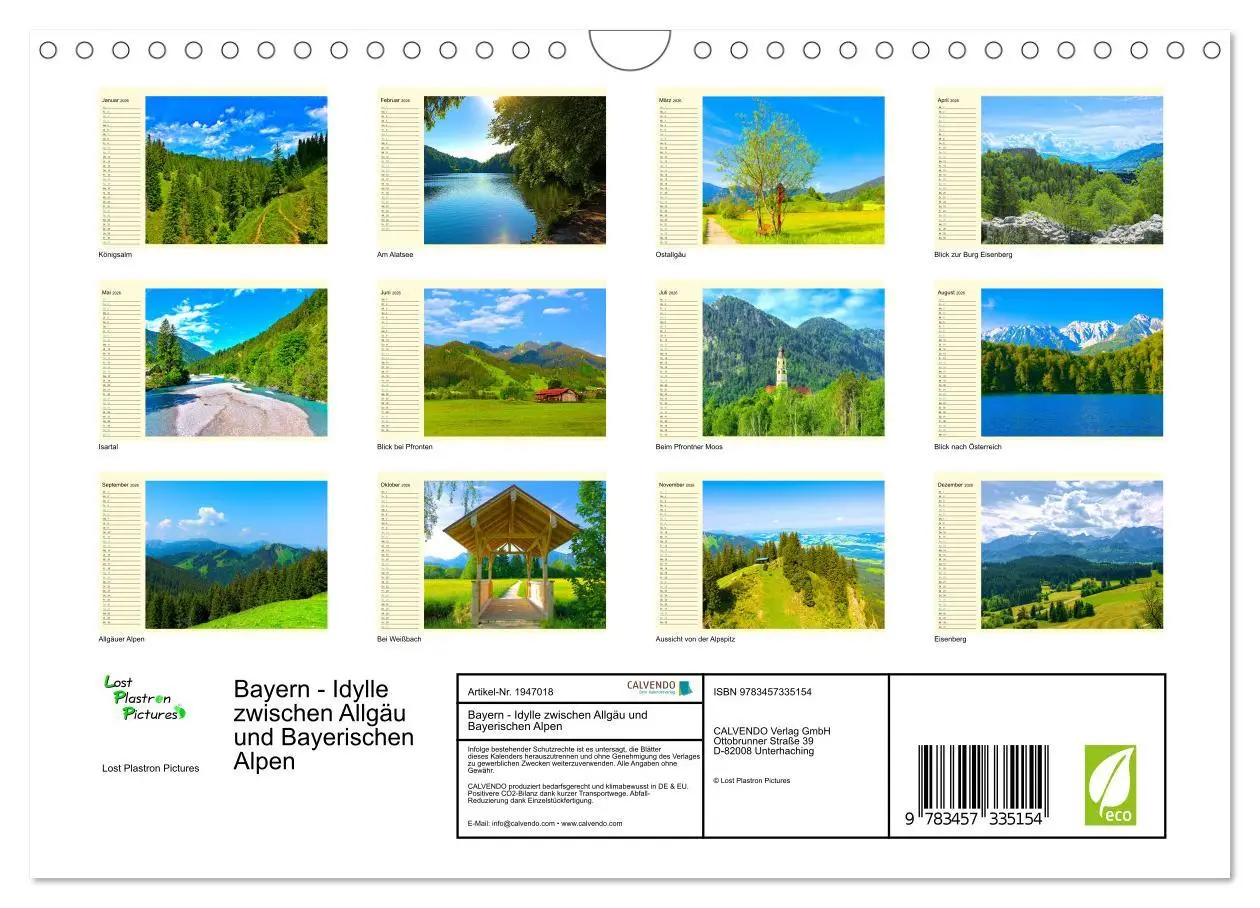 Bild: 9783457335154 | Bayern - Idylle zwischen Allgäu und Bayerischen Alpen (Wandkalender...